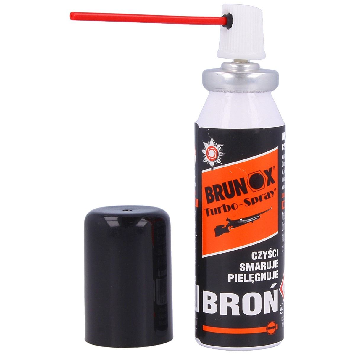 Brunox® GUN CARE Spray 25 ml, szwajcarski specjalistyczny preparat w spraju do czyszczenia, smarowania i pielęgnacji broni. Dodatek Turboline gwarantuje głęboką penetrację oraz najlepsze pokrycie (100-120 m2/l). Wnika w szczeliny i przestrzenie wewnętrzne, tworząc cienką przezroczystą, nielepką i nie podlegającą utwardzaniu, łatwą do usunięcia ochronną powłokę, film. Czyści broń palną, kolekcjonerską, alarmową, czarnoprochową, pneumatyczną (wiatrówki), repliki do paintballa. Produkt w małym poręcznym opakowaniu 25ml. - LifeGun.pl pol pl Olej do czyszczenia broni Brunox Gun Care Spray 25ml BT09 101976 2