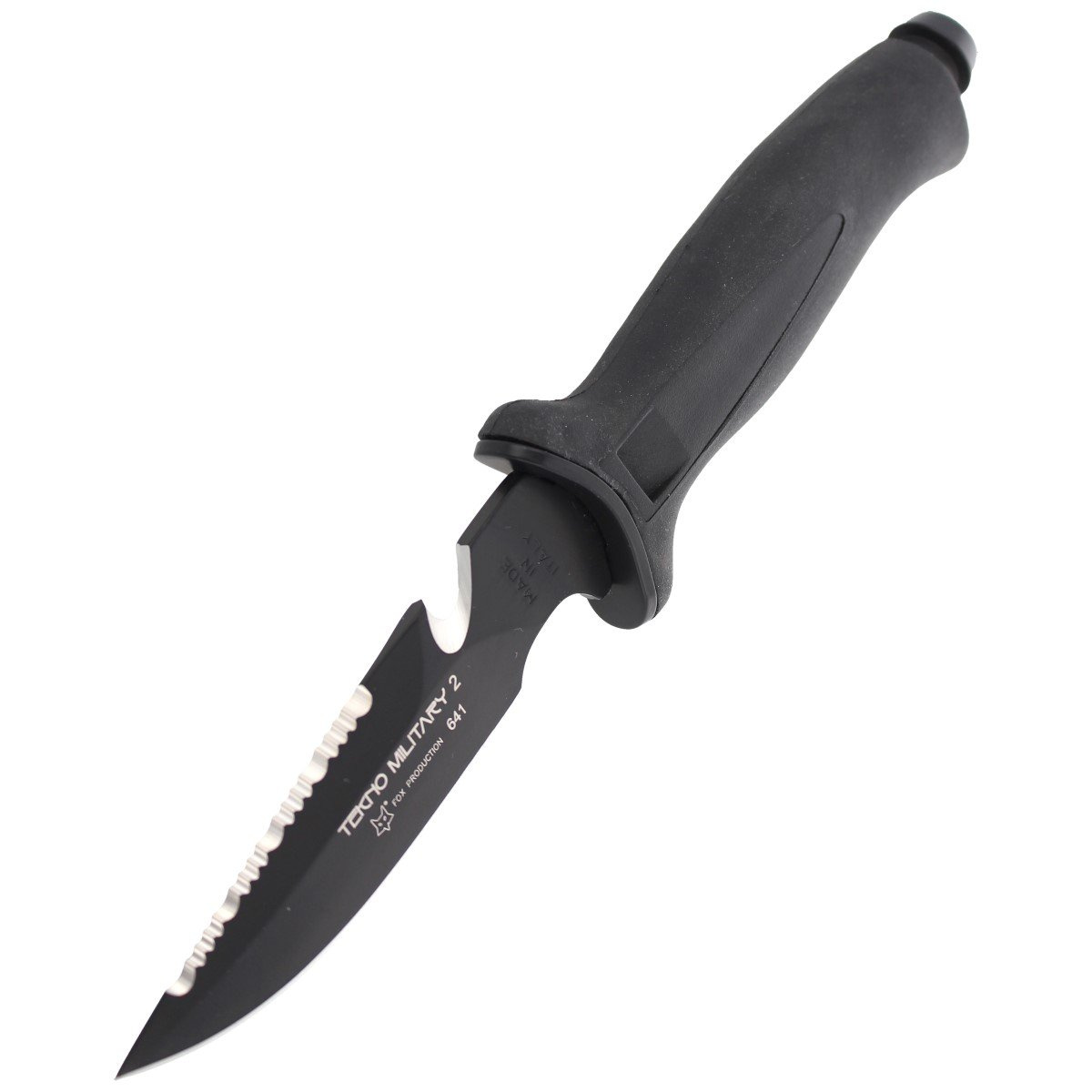 Nóż nurkowy FOX Tekno Military 2 Black / Black Blade (641)-7
