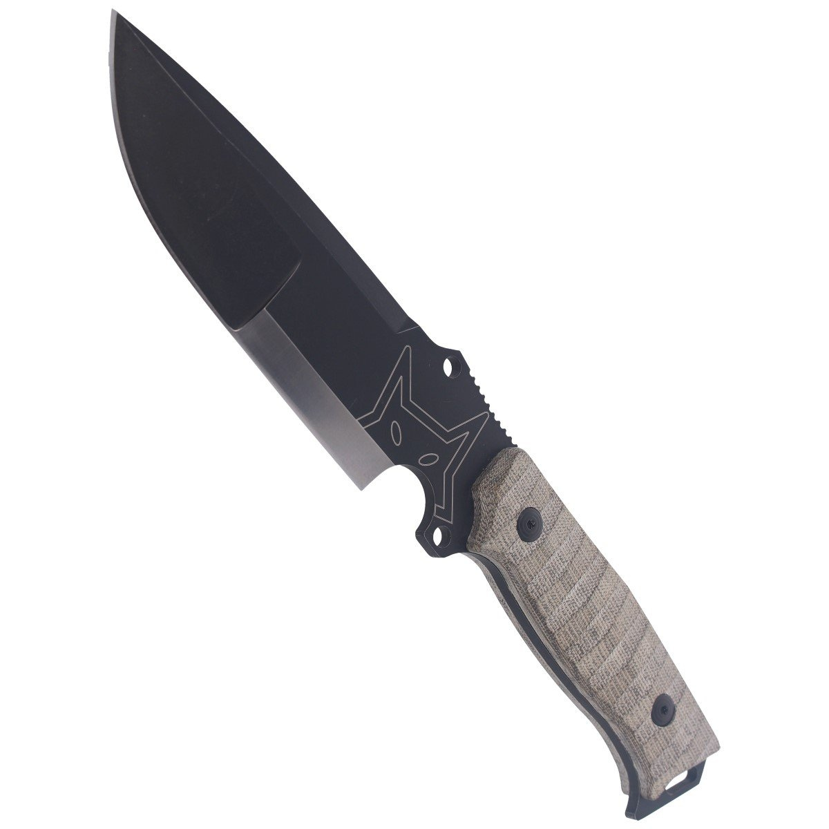 Sherpa, wytrzymały nóż o konstrukcji full tang firmy FOX. Skierowany do miłośników survivalu, idealny na górskie wypady i do lasu. Szerokie, masywne ostrze zapewnia równowagę między wytrzymałością a geometrią krawędzi tnącej. - LifeGun.pl Nóż FOX Sherpa Canvas Micarta 140mm (FX-610)-7