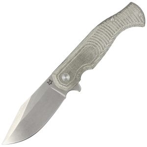 Nóż składany Fox Eastwood Tiger OD Green Canvas Micarta, Stonewashed D2 by Gudy Van Poppel (FX-524 G)-1