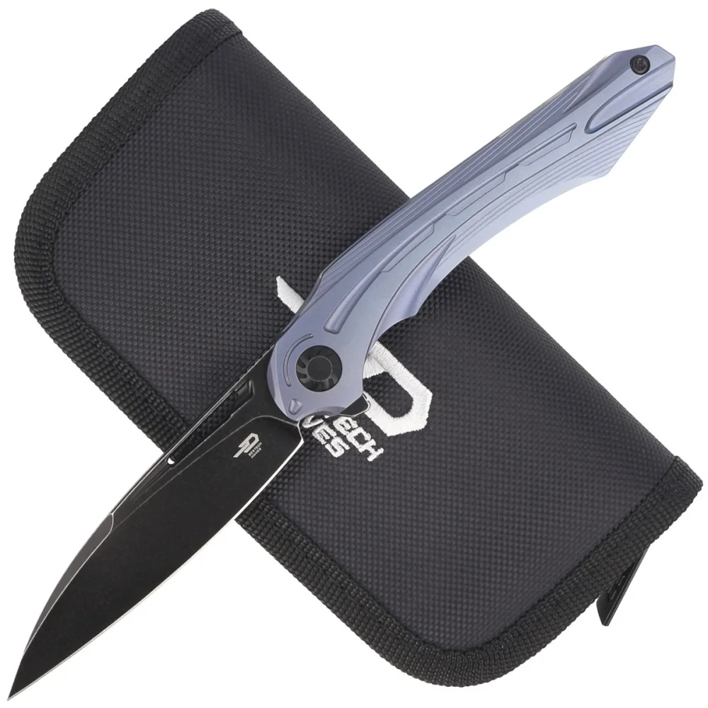 Nóż składany Bestech Wibra Blue Titanium, Black Stonewashed M390 by Kombou (BT2001C) 2 Nóż składany Bestech Wibra Blue Titanium, Black Stonewashed M390 by Kombou (BT2001C)
