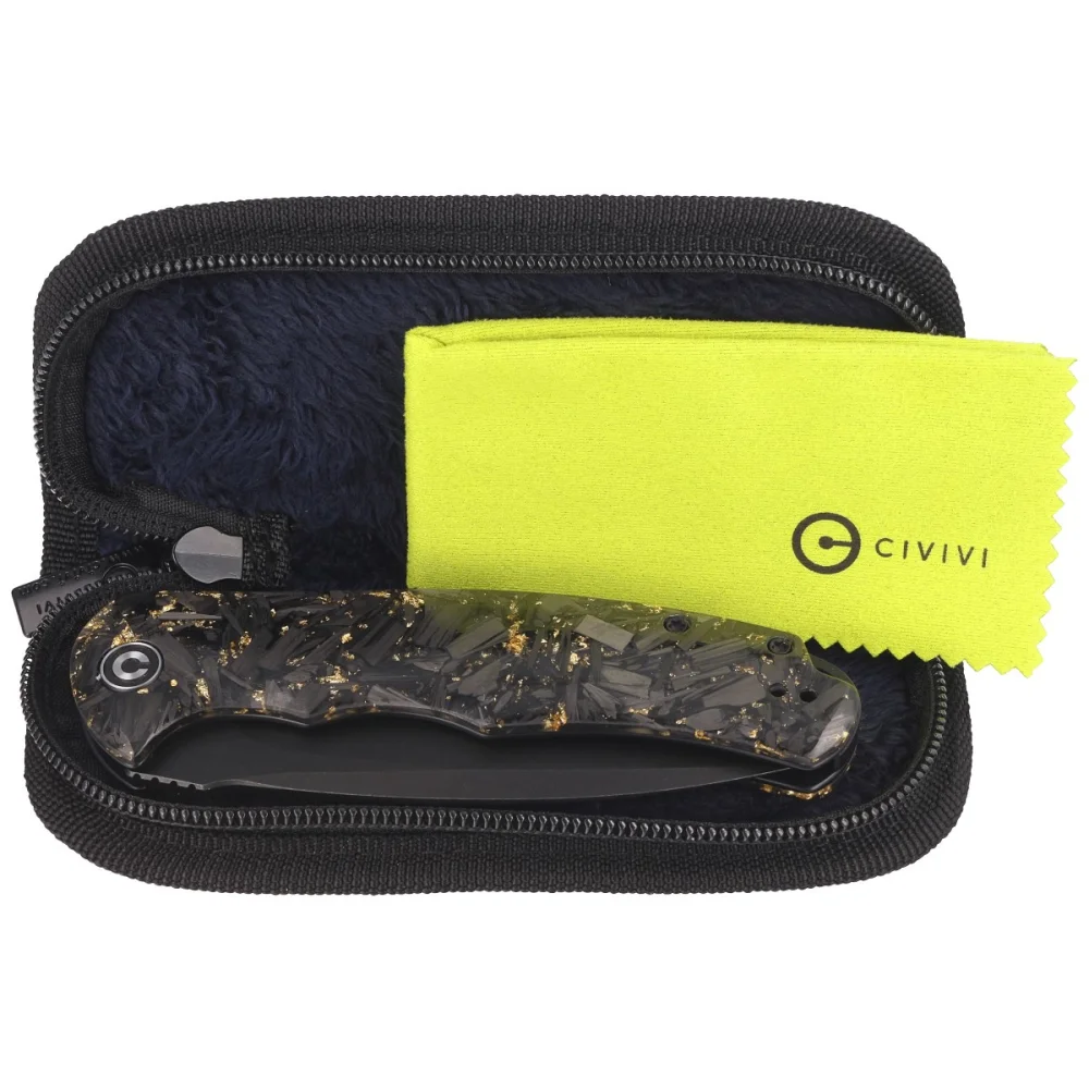Nóż składany Civivi Praxis Shredded Carbon Fiber / Golden Shred, Black Stonewashed 9Cr18MoV (C803J) 3 Nóż składany Civivi Praxis Shredded Carbon Fiber / Golden Shred, Black Stonewashed 9Cr18MoV (C803J)