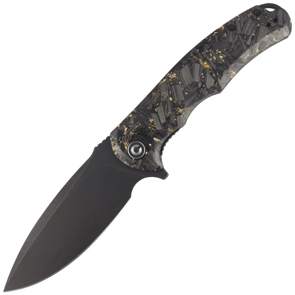 Nóż składany Civivi Praxis Shredded Carbon Fiber / Golden Shred, Black Stonewashed 9Cr18MoV (C803J) 1 Nóż składany Civivi Praxis Shredded Carbon Fiber / Golden Shred, Black Stonewashed 9Cr18MoV (C803J)