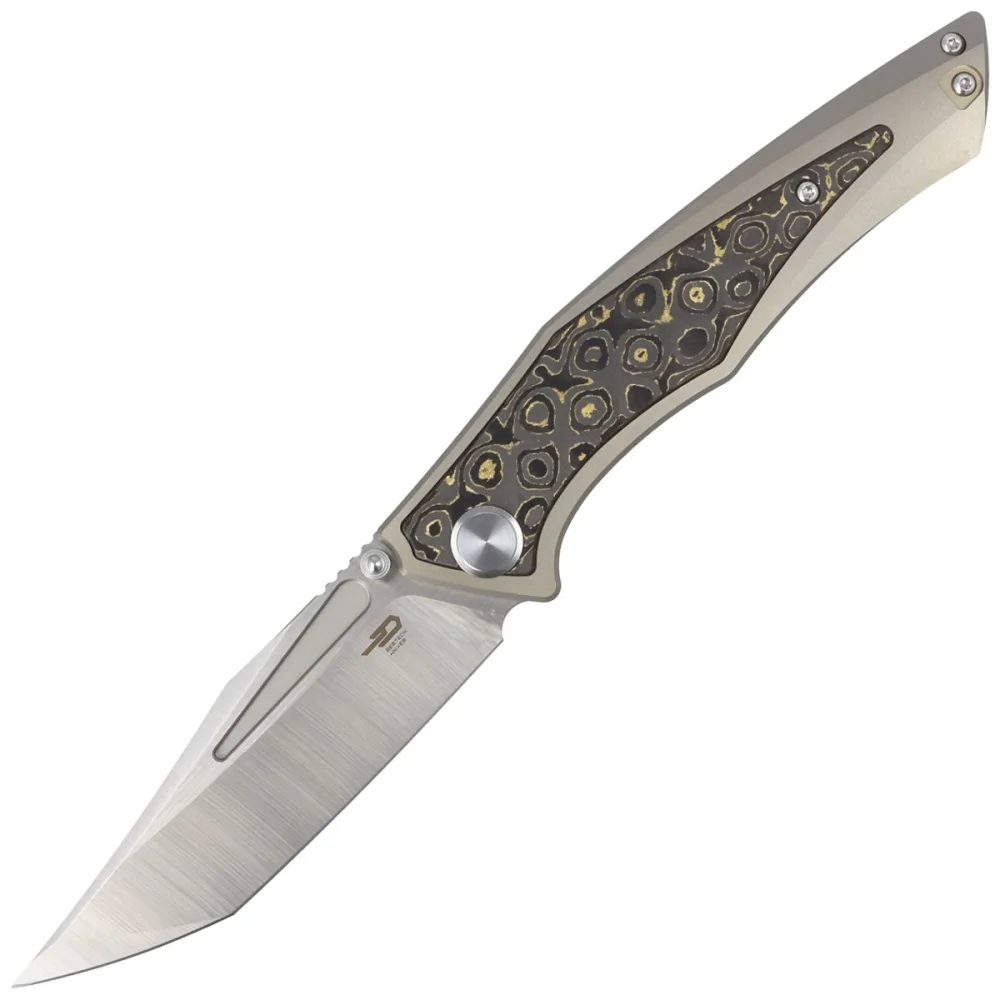 Nóż składany Bestech Togatta Light Bronze Titanium/Damascus Copper Carbon Fiber, Satin M390 by Koens Craft (BT2102G) 1 Nóż składany Bestech Togatta Light Bronze Titanium/Damascus Copper Carbon Fiber, Satin M390 by Koens Craft (BT2102G)