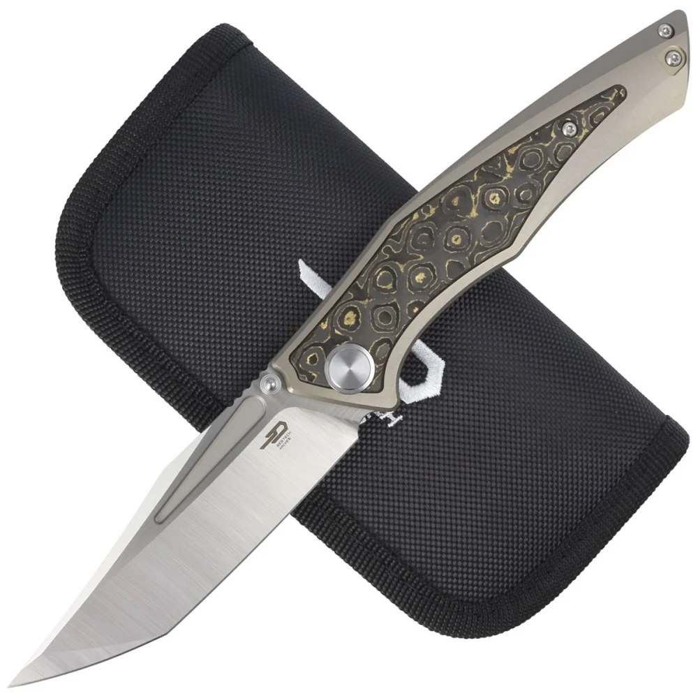 Nóż składany Bestech Togatta Light Bronze Titanium/Damascus Copper Carbon Fiber, Satin M390 by Koens Craft (BT2102G) 2 Nóż składany Bestech Togatta Light Bronze Titanium/Damascus Copper Carbon Fiber, Satin M390 by Koens Craft (BT2102G)