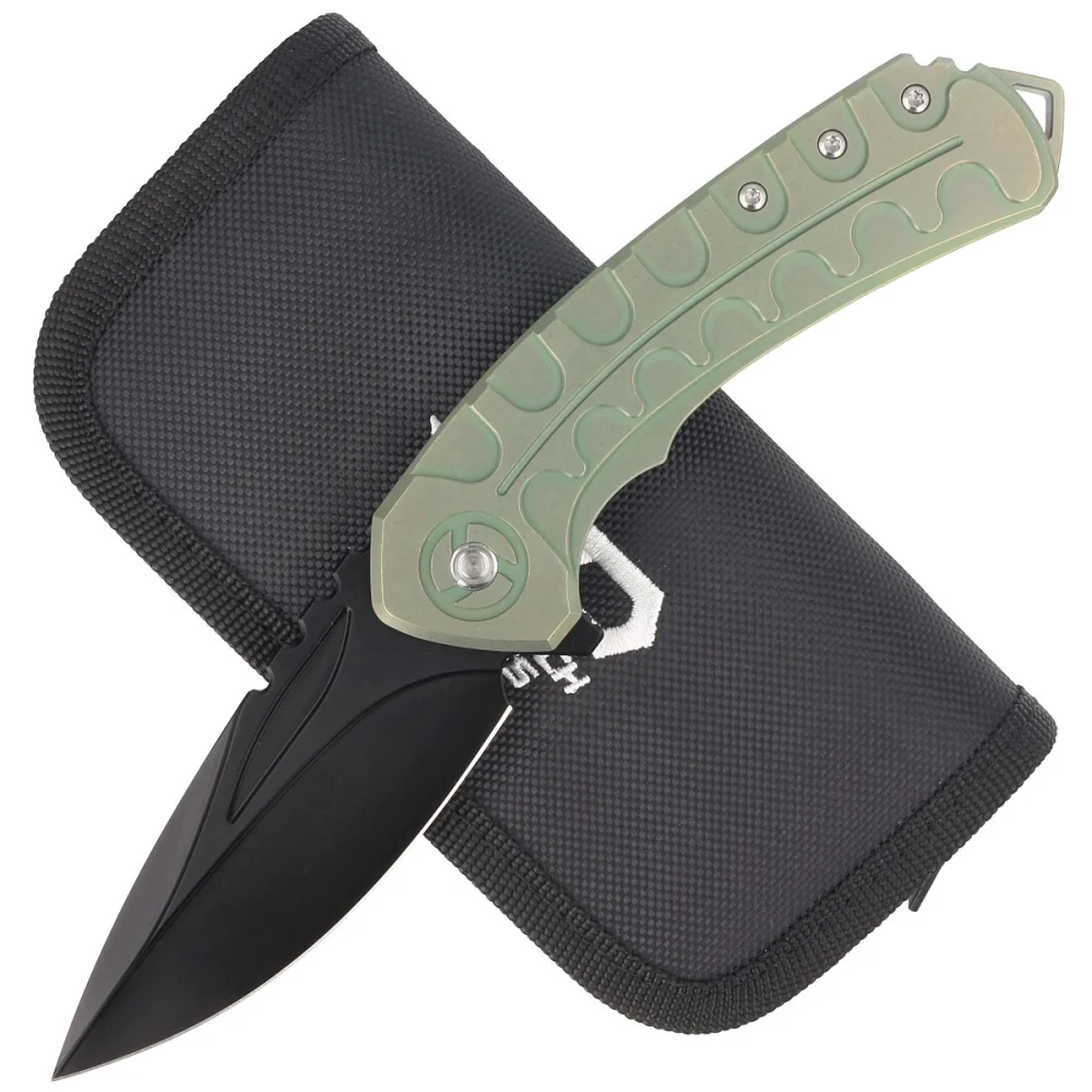 Nóż składany Bestech Buwaya Retro Green Titanium, Black Stonewashed M390 by Kombou (BT2203D) 2 Nóż składany Bestech Buwaya Retro Green Titanium, Black Stonewashed M390 by Kombou (BT2203D)