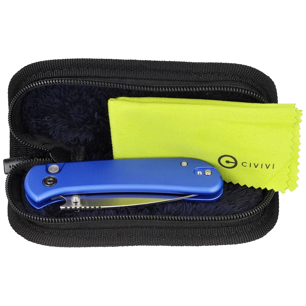 Qubit Bright Blue Aluminum, Satin uniwersalny nóż składany E.D.C. Ostrze drop point ze stali nierdzewnej 14C28N. Ergonomiczna rękojeść z aluminium. Qubit ma szanse zostać jednym z najlepszych EDC w swojej klasie cenowej! - LifeGun.pl Nóż składany Civivi Qubit Bright Blue Aluminum, Satin 14C28N (C22030E-3)-3