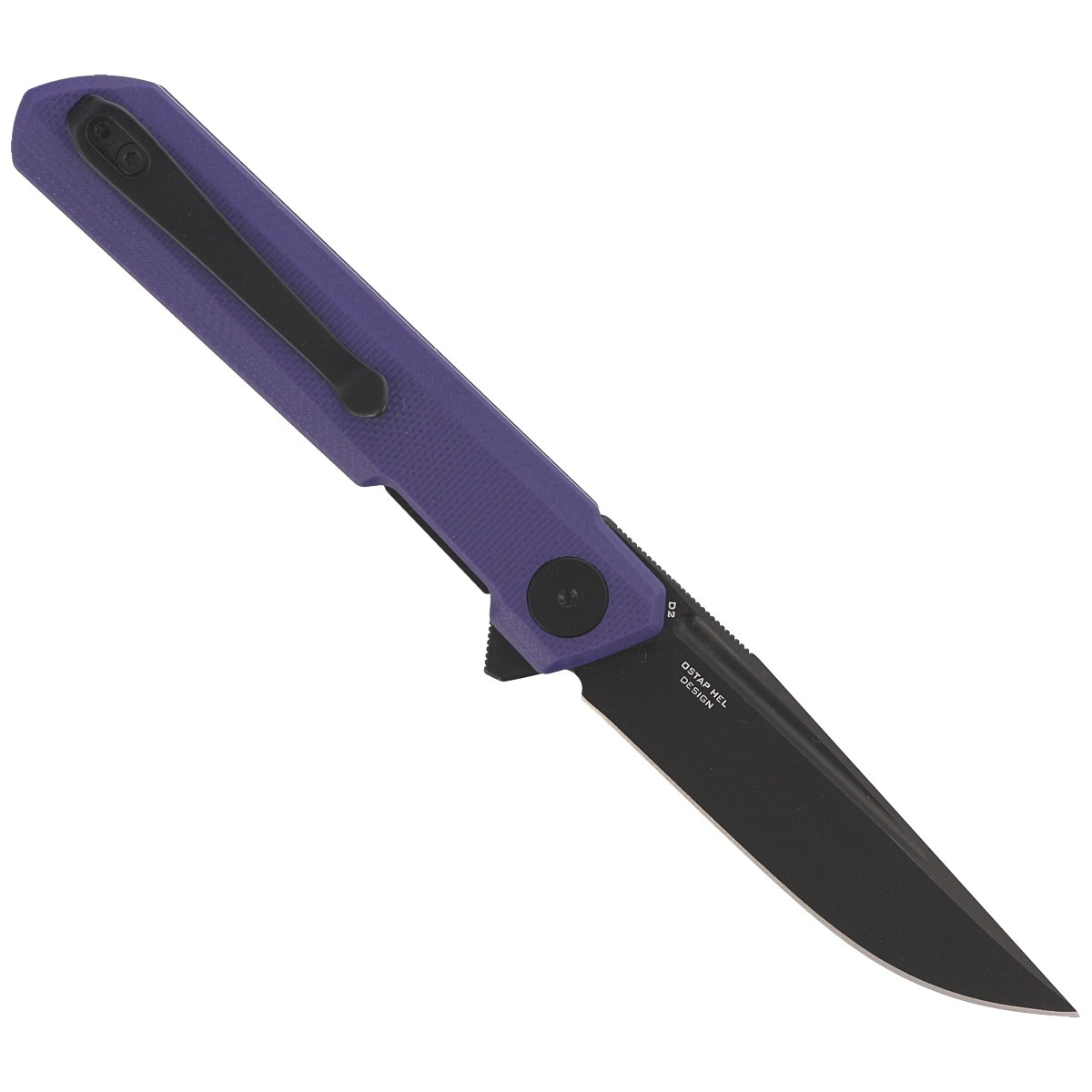 Mini Dundee Purple G10, Black DLC kompaktowy nóż składany EDC. Efekt współpracy polskiego knifemakera, Ostapa Hela z firmą Bestechman. Wykonany z dobrych materiałów przy zachowaniu niezwykle atrakcyjnej ceny folder, który nie zawiedzie! - LifeGun.pl Nóż Bestechman Mini Dundee Purple G10, Black DLC D2 by Ostap Hel (BMK03J)-3