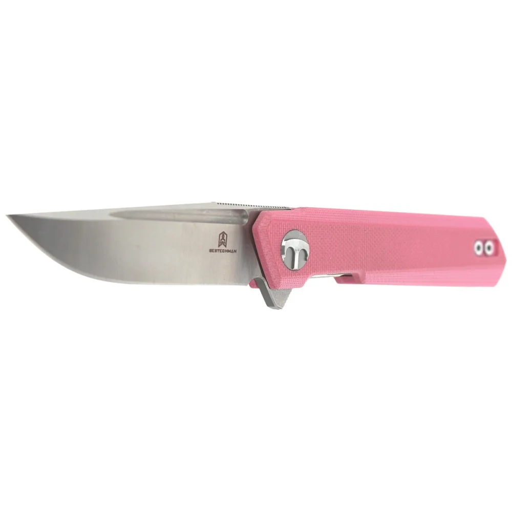 Nóż Bestechman Mini Dundee Pink G10, Stonewashed / Satin D2 by Ostap Hel (BMK03B) 2 Nóż Bestechman Mini Dundee Pink G10, Stonewashed / Satin D2 by Ostap Hel (BMK03B)