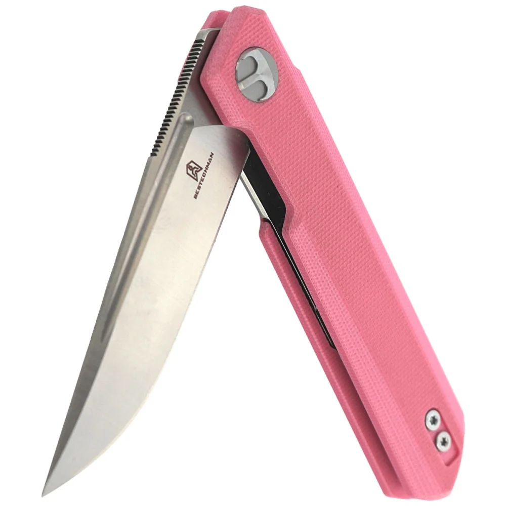 Nóż Bestechman Mini Dundee Pink G10, Stonewashed / Satin D2 by Ostap Hel (BMK03B) 6 Nóż Bestechman Mini Dundee Pink G10, Stonewashed / Satin D2 by Ostap Hel (BMK03B)