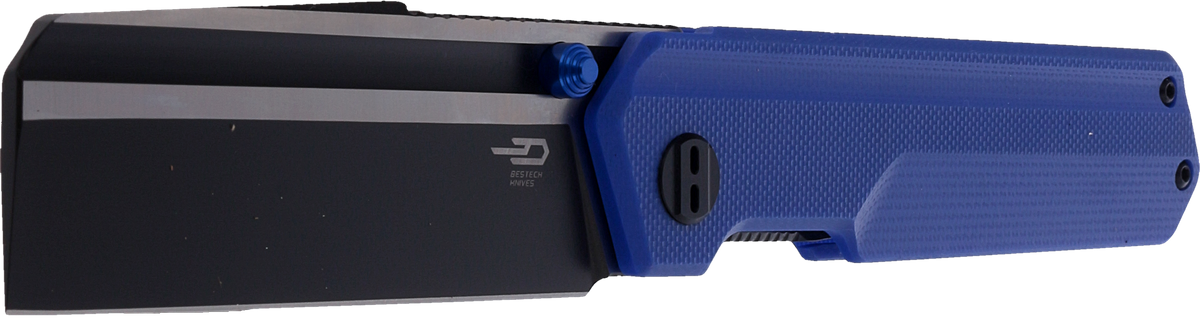 Tardis Blue G10, Black DLC/Satin najnowszy projekt polskiego projektanta Ostapa Hela i firmy Bestech Knives. Kompaktowy rozmiar ułatwiający noszenie, wygodna rękojeść z G10 i stal narzędziowa D2! Świetny towarzysz na codzienne wyprawy! - LifeGun.pl Nóż składany Bestech Tardis Blue G10, Black DLC/Satin D2 by Ostap Hel (BG54G)-2