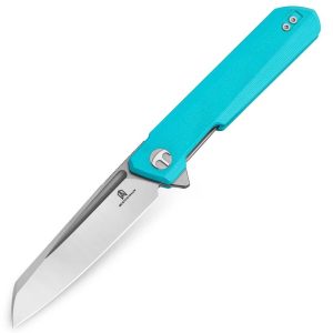 Nóż składany Bestechman Dundee Sheepfoot Tiffany Blue G10, Stonewashed/Satin D2 by Ostap Hel (BMK09B)-1