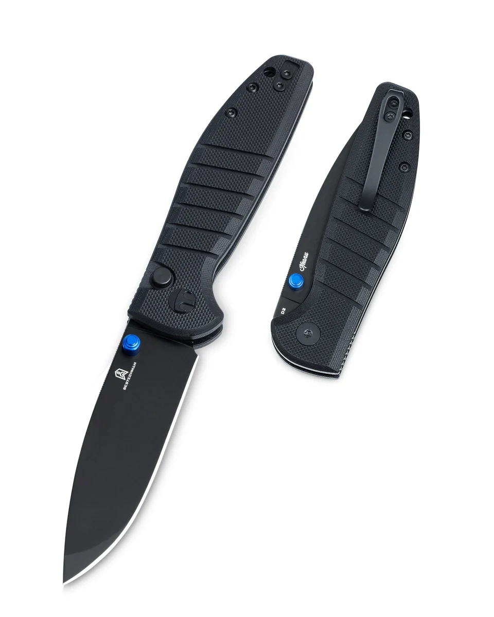 Goodboy Jr. Black G10, Black PVD kompaktowa wersja modelu Goodboy. Idealne połączenie funkcjonalności i stylu, projekt amerykańskiego projektanta Keanu Alfaro. Wykonany z dobrych materiałów przy zachowaniu niezwykle atrakcyjnej ceny. Bestseller! - LifeGun.pl Nóż składany Bestechman Goodboy Jr. Black G10, Black PVD D2 by Keanu Alfaro (BMK10E)-1