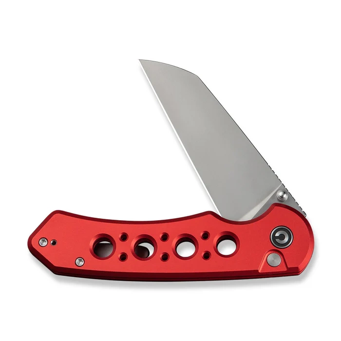 Pragma Prime Red Aluminium, Stonewashed – smukły folder Civivi EDC z głownią ze stali Sandvik 14C28N o profilu Wharncliffe, wygodna rękojeść z aluminium, intuicyjna blokada button lock. Ergonomia i precyzja wykonania w kompaktowej formie. - LifeGun.pl Nóż składany Civivi Pragma Prime Red Aluminium, Stonewashed 14C28N (C24067-2)-4