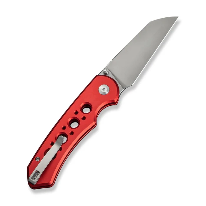Pragma Prime Red Aluminium, Stonewashed – smukły folder Civivi EDC z głownią ze stali Sandvik 14C28N o profilu Wharncliffe, wygodna rękojeść z aluminium, intuicyjna blokada button lock. Ergonomia i precyzja wykonania w kompaktowej formie. - LifeGun.pl Nóż składany Civivi Pragma Prime Red Aluminium, Stonewashed 14C28N (C24067-2)-2