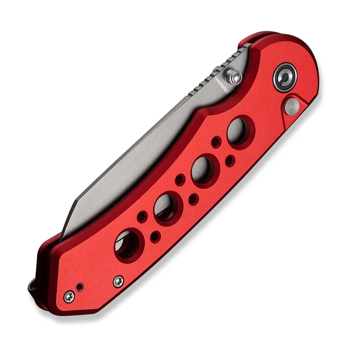 Pragma Prime Red Aluminium, Stonewashed – smukły folder Civivi EDC z głownią ze stali Sandvik 14C28N o profilu Wharncliffe, wygodna rękojeść z aluminium, intuicyjna blokada button lock. Ergonomia i precyzja wykonania w kompaktowej formie. - LifeGun.pl Nóż składany Civivi Pragma Prime Red Aluminium, Stonewashed 14C28N (C24067-2)-7