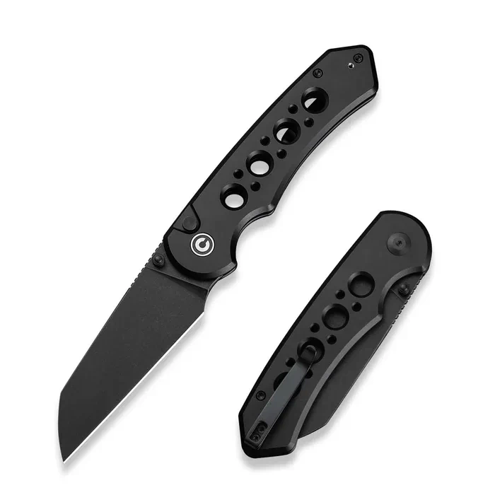Pragma Prime Black Aluminium, Black Stonewashed – smukły folder Civivi EDC z głownią ze stali Sandvik 14C28N o profilu Wharncliffe, wygodna rękojeść z aluminium, intuicyjna blokada button lock. Ergonomia i precyzja wykonania w kompaktowej formie. - LifeGun.pl Nóż składany Civivi Pragma Prime Black Aluminium, Black Stonewashed 14C28N (C24067-1)-1