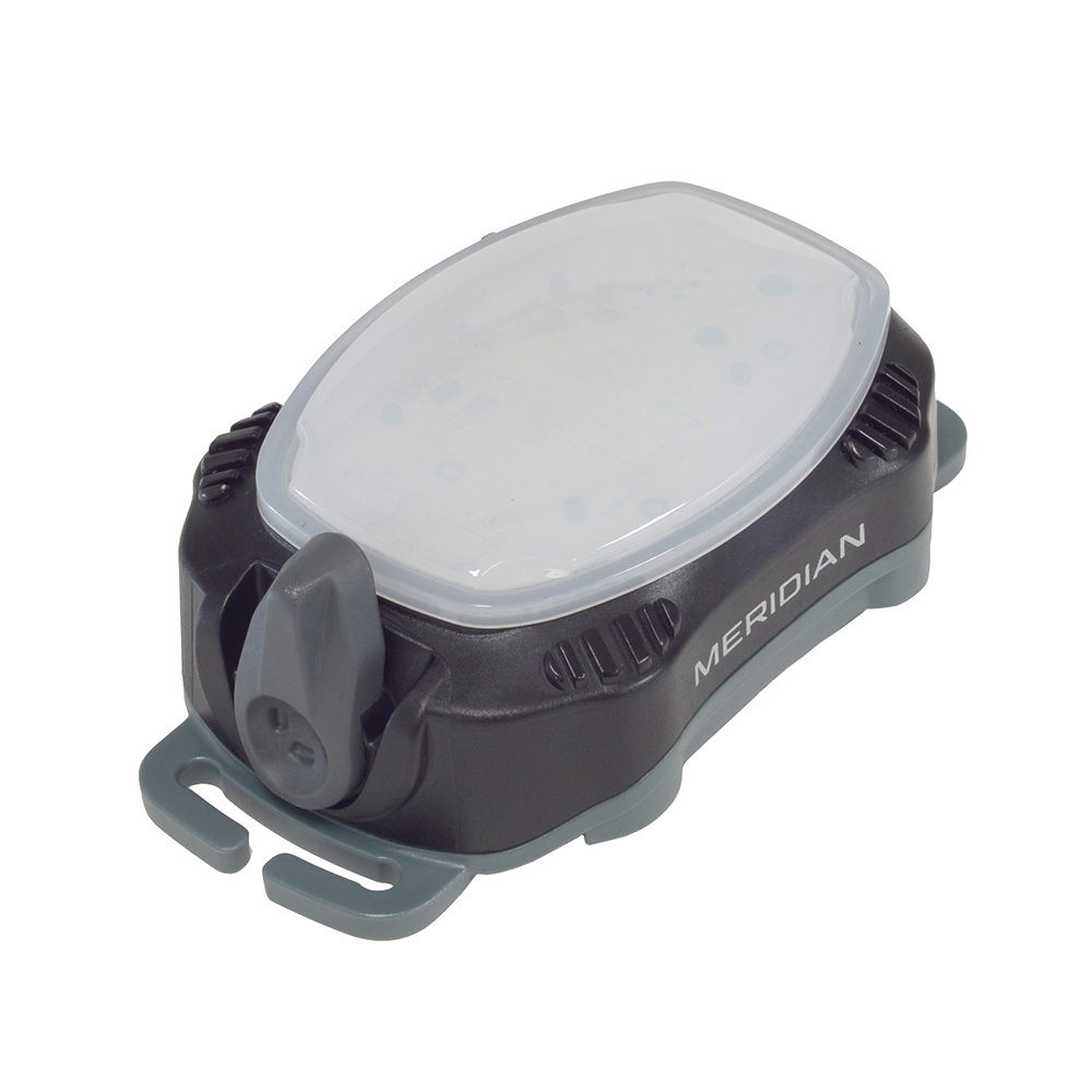 MERIDIAN STROBE to marker stroboskopowy służący do oznaczenia pozycji. Zastosowanie wydajnych diod Maxbright LED sprawiło, że jego światło widoczne jest z ponad półtora kilometra. MERIDIAN posiada niskoprofilową obudowę którą można zamontować do kamizelki asekuracyjnej, jacketu lub butli nurkowej, kajaka, sakwy rowerowej, elementów oporządzenia z taśmami zgodnymi ze standardem MOLLE / PALS i wielu innych. Zasilanie - LifeGun.pl Princeton Tec - MERIDIAN STROBE - Czarny - ST-BK-1