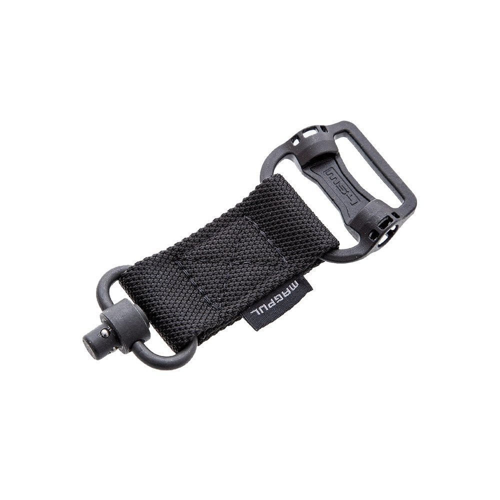 Adapter umożliwiający konwersję zawieszeń MS1 z zaczepem QD w zawieszenie jednopunktowe. Wykonanie ze stali pokrytej powłoką Melonite™, w połączeniu z wytrzymałą, 3.175 centymetrową taśmą sprawia że produkt charakteryzuje się najwyższą wytrzymałością. Cechy: - Wytrzymały zaczep QD dla konwersji jednopunktowej - Niska waga połączona z ponadprzeciętną wytrzymałością - Zabezpieczająca mechaniczne i przed korozją powłoka Melonite™ - - LifeGun.pl Magpul - Adapter zawieszenia MS1® MS4® QD Adapter - MAG519-B-1