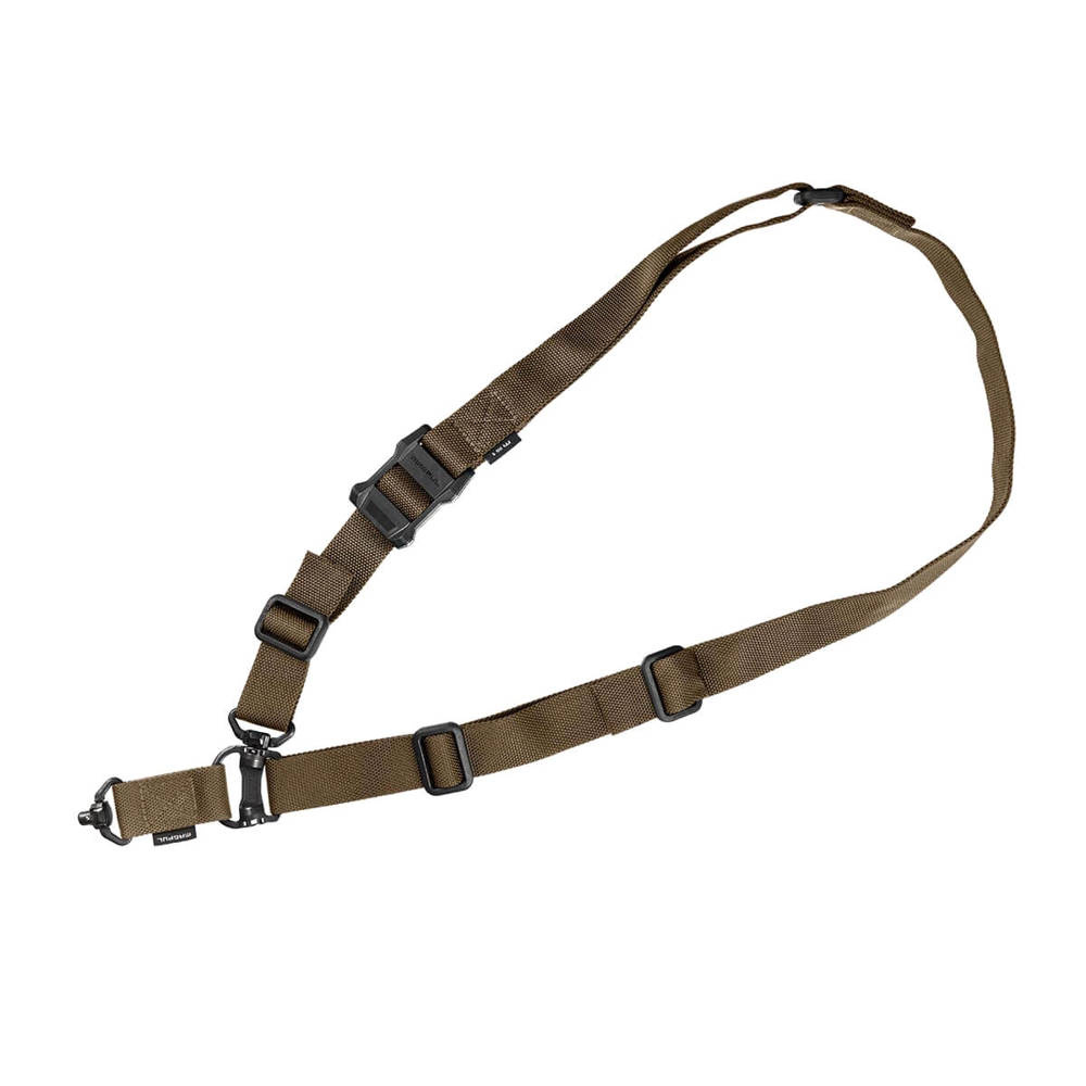Zawieszenie taktyczne 1 / 2 punktowe MS4® QDM Sling do broni długiej od firmy Magpul zostało wyposażone w nowoczesne uszy zawieszenia QDM oraz charakteryzuje się wykorzystaniem polimerowego regulatora długości. Powstałe z myślą o wygodzie i bezpieczeństwie użytkownika zawieszenie wyróżnia się na tle konkurentów przemyślaną konstrukcją ograniczającą możliwość zahaczenia o przeszkody oraz widoczność w zakresie podczerwieni. - LifeGun.pl Magpul - Zawieszenie 1 / 2-punktowe MS4 QDM Sling - MAG953-COY-1