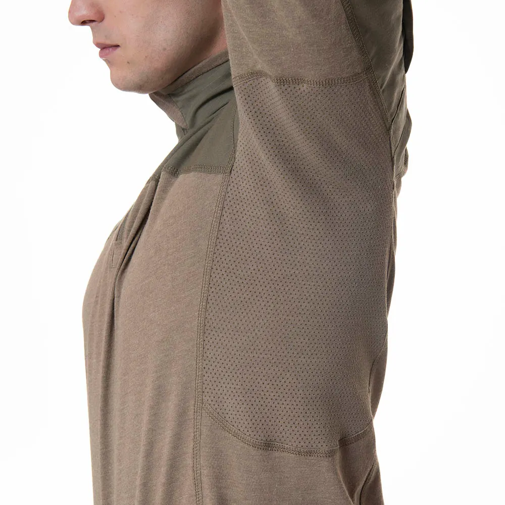 Lekka, ognioodporna bluza taktyczna NFM GARM™ Combat Shirt Hot Climate 2.0 zaprojektowana do gorących warunków. Ergonomiczny krój pod kamizelkę, oddychająca dzianina FR, wzmocnione rękawy/karczek, siatka pod pachami, kieszenie ramieniowe, mankiety z rzepem. Rozmiary XS–3XL. - LifeGun.pl Bluza taktyczne NFM GARM Combat Shirt Hot Climate 20 Raptor Green 3