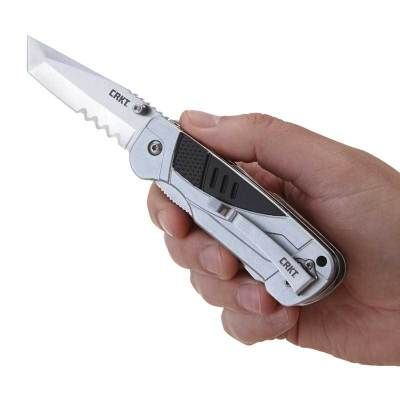 Ostrze ząbkowane: Tak | Opakowanie: Pudełko kartonowe | Waga (g): 218 | Rodzaj ostrza:: Zmodyfikowane Tanto | Stal: 5Cr15MoV | Wykończenie ostrza: Satynowe | Długość po złożeniu (cm): 10.5 | Długość ostrza (cm): 15.3 | Twardość materiału ostrza::: 55-58 HRC | Projektant: Hans Florine | Długość całkowita (cm): 17.9 | Blokada ostrza: Locking Liner | Grubość ostrza (cm): 0.23 | Rodzaj ząbkowania ostrza: Veff Serrations - LifeGun.pl Multitool CRKT Bivy 9250-4