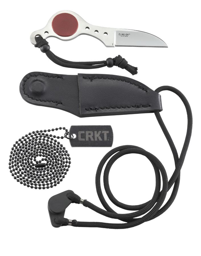 Ostrze ząbkowane: Nie | Futerał: Skórzana kabura | Opakowanie: Pudełko kartonowe | Waga (g): 37 | Rodzaj ostrza:: Wharncliffe | Stal: 8Cr13MoV | Wykończenie ostrza: Satynowe | Grubość ostrza (cm): 0.28 | Twardość materiału ostrza::: 58-60 HRC | Projektant: Ed Van Hoy | Długość całkowita (cm): 12.4 | Blokada ostrza: Ostrze stałe | Długość ostrza (cm): 8.2 - LifeGun.pl Nóż CRKT 5030 Cling-On-1