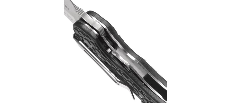 Asystent otwierania: IKBS | Opakowanie: Pudełko kartonowe | Waga (g): 167 | Rodzaj ostrza:: Zmodyfikowany Drop Point | Stal: BD1 | Wykończenie ostrza: Satynowe | Długość po złożeniu (cm): 10.8 | Długość ostrza (cm): 7.5 | Twardość materiału ostrza::: 57-59 HRC | Projektant: Flavio Ikoma | Długość całkowita (cm): 18.4 | Blokada ostrza: Locking Liner + ILS | Grubość ostrza (cm): 0.38 | Rękojeść: Nylonowe okładziny wzmocnione włóknem szklanym - LifeGun.pl Nóż Składany CRKT 5350 No Time Off™-8