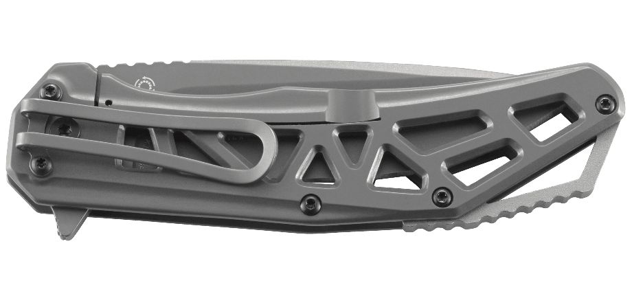 Asystent otwierania: IKBS | Ostrze ząbkowane: Nie | Opakowanie: Pudełko kartonowe | Waga (g): 113 | Projektant: Ken Onion | Długość całkowita (cm): 20.6 | Blokada ostrza: Frame Lock | Grubość ostrza (cm): 0.31 | Rękojeść: Stal nierdzewna | Twardość materiału ostrza::: 58-60 HRC | Stal: 8Cr13MoV | Wykończenie ostrza: Azotek tytanu - szary | Długość po złożeniu (cm): 11.6 | Długość ostrza (cm): 9 - LifeGun.pl Nóż CRKT Gusset™ K330GGP-3