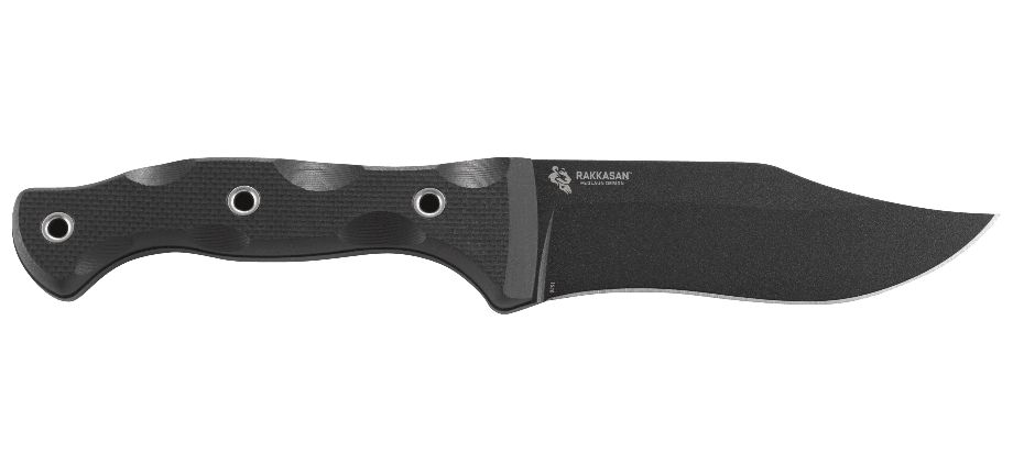 Ostrze ząbkowane: Nie | Futerał: Tak | Opakowanie: Pudełko kartonowe | Waga (g): 261 | Projektant: Austin McGlaun | Długość całkowita (cm): 26.5 | Blokada ostrza: Ostrze stałe | Długość ostrza (cm): 12.4 | Twardość materiału ostrza::: 55-58 HRC | Stal: SK 5 | Wykończenie ostrza: Proszkowane | Grubość ostrza (cm): 0.37 | Rękojeść: G10 - LifeGun.pl Nóż Taktyczny CRKT Rakkasan™ 1520-2