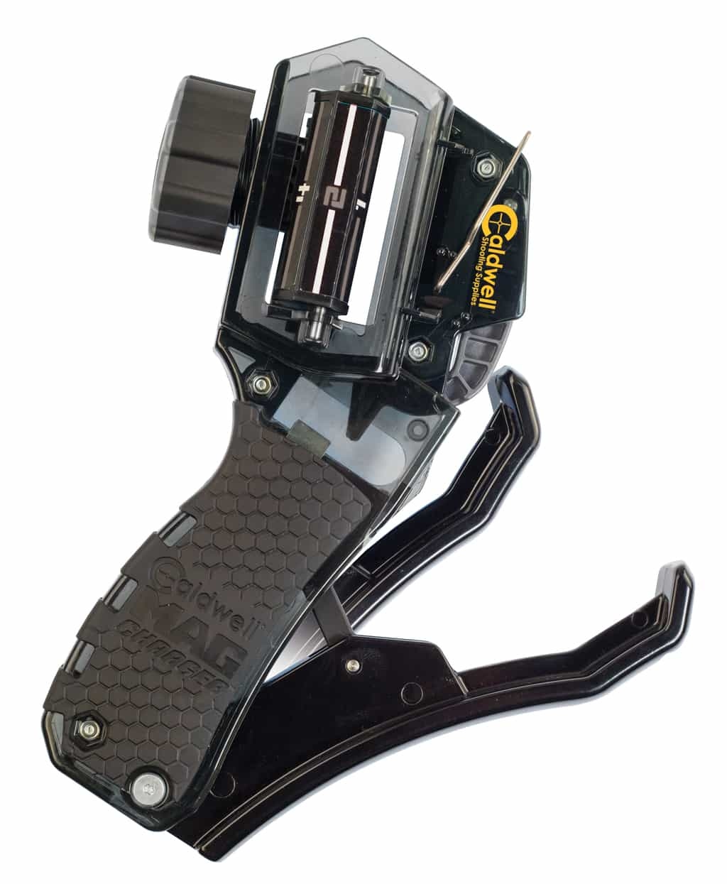 Szybkoładowacz do magazynków Caldwell 110002. Cechy: Uniwersalny design Działa z magazynkami jednorzędowymi i dwurzędowymi Kompatybilny z amunicją 9mm, 10mm, .357, .40, 45acp i większością .380 ACP Prosty w użyciu - wystarczy włożyć nabój i nacisnąć dźwignię Niezwykle trwała konstrukcja z poliwęglanu - LifeGun.pl Szybkoładowacz do magazynków Caldwell 110002-3