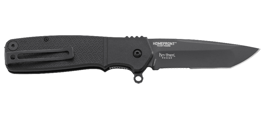 Ostrze ząbkowane: Tak | Opakowanie: Pudełko kartonowe | Waga (g): 121 | Rodzaj ostrza:: Zmodyfikowane Tanto | Stal: 1.4116 | Wykończenie ostrza: Czarne EDP | Długość po złożeniu (cm): 11.8 | Długość ostrza (cm): 8.7 | Twardość materiału ostrza::: 55-57 HRC | Projektant: Ken Onion | Długość całkowita (cm): 20.6 | Blokada ostrza: Locking Liner | Grubość ostrza (cm): 0.35 | Rękojeść: Nylonowe okładziny wzmocnione włóknem szklanym - LifeGun.pl Nóż składany CRKT K260KKS Homefront™ Tactical-2