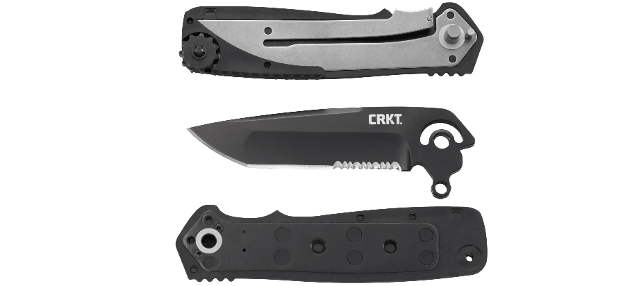 Ostrze ząbkowane: Tak | Opakowanie: Pudełko kartonowe | Waga (g): 121 | Rodzaj ostrza:: Zmodyfikowane Tanto | Stal: 1.4116 | Wykończenie ostrza: Czarne EDP | Długość po złożeniu (cm): 11.8 | Długość ostrza (cm): 8.7 | Twardość materiału ostrza::: 55-57 HRC | Projektant: Ken Onion | Długość całkowita (cm): 20.6 | Blokada ostrza: Locking Liner | Grubość ostrza (cm): 0.35 | Rękojeść: Nylonowe okładziny wzmocnione włóknem szklanym - LifeGun.pl Nóż składany CRKT K260KKS Homefront™ Tactical-12