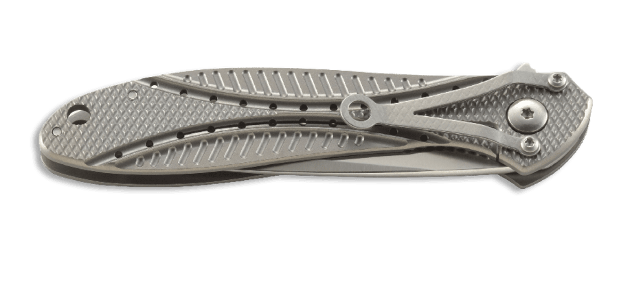 Asystent otwierania: IKBS | Ostrze ząbkowane: Nie | Waga (g): 39 | Rodzaj ostrza:: Drop point | Stal: ACUTO 440 | Wykończenie ostrza: Satynowe | Długość po złożeniu (cm): 10.1 | Długość ostrza (cm): 7.6 | Twardość materiału ostrza::: 59-60 HRC | Projektant: Ken Onion | Długość całkowita (cm): 17.8 | Blokada ostrza: Frame Lock | Grubość ostrza (cm): 0.2 | Rękojeść: Tytan - LifeGun.pl Nóż składany CRKT K455TXP Eros-6