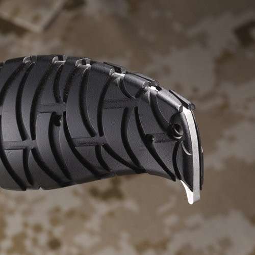 Ostrze ząbkowane: Tak | Futerał: Kabura zytelowo-kordurowa | Kolor: Czarny | Opakowanie: Pudełko kartonowe | Projektant: Michael Martinez | Twardość materiału ostrza::: 55-57 HRC | Rodzaj ząbkowania ostrza: Veff | Grubość ostrza (cm): 0.4 | Wykończenie ostrza: Azotek tytanu - czarne | Stal: 1.4116 | Rodzaj ostrza:: Zmodyfikowane tanto | Waga (g): 238 | Rękojeść: Zytel | Długość ostrza (cm): 12.5 | Blokada ostrza: Ostrze stałe | Długość całkowita (cm): 25.5 - LifeGun.pl NÓŻ CRKT 2125KV ULTIMA BLACK-6