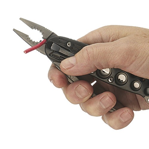 Futerał: Nylon | Opakowanie: Pudełko kartonowe | Waga (g): 210 | Rodzaj ostrza:: Zmodyfikowany Spear Point | Stal: 2CR13 | Wykończenie ostrza: Czarne, oksydowane | Długość po złożeniu (cm): 16.5 | Długość ostrza (cm): 7.6 | Rękojeść: Zytel | Twardość materiału ostrza::: 51-53 HRC | Projektant: Launce Barber & Tom Stokes | Długość całkowita (cm): 24.5 | Blokada ostrza: Locking Liner | Grubość ostrza (cm): 0.24 | Rodzaj ząbkowania ostrza: Triple-Point Serrations - LifeGun.pl Nóż CRKT 9060K wielofunkcyjny Zilla-Tool (ostrze czarne)-4