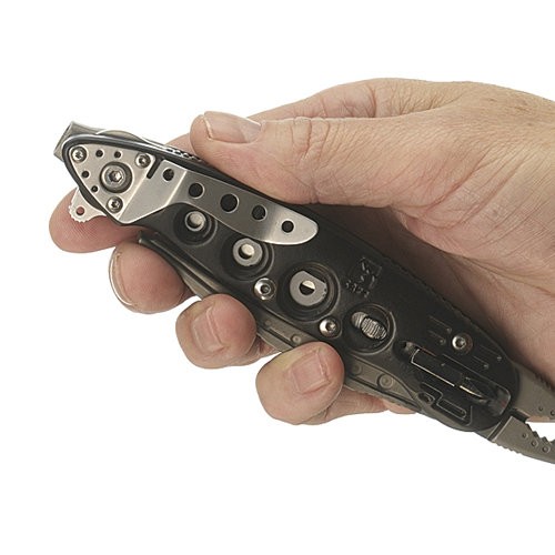 Futerał: Nylon | Opakowanie: Pudełko kartonowe | Waga (g): 210 | Rodzaj ostrza:: Zmodyfikowany Spear Point | Stal: 2CR13 | Wykończenie ostrza: Czarne, oksydowane | Długość po złożeniu (cm): 16.5 | Długość ostrza (cm): 7.6 | Rękojeść: Zytel | Twardość materiału ostrza::: 51-53 HRC | Projektant: Launce Barber & Tom Stokes | Długość całkowita (cm): 24.5 | Blokada ostrza: Locking Liner | Grubość ostrza (cm): 0.24 | Rodzaj ząbkowania ostrza: Triple-Point Serrations - LifeGun.pl Nóż CRKT 9060K wielofunkcyjny Zilla-Tool (ostrze czarne)-6