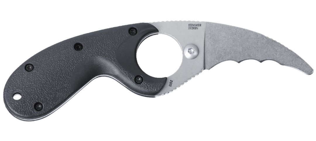 Nóż CRKT 2511 Bear Claw™ Fixed Jest to świetny nóż (ostrze pokryte ząbkami Veff Serration™) do przecinania sieci, pasów i linek, zwłaszcza gdy zależy od tego ludzkie życie. To kompaktowy nóż ze stałym ostrzem i tępą końcówką, która zapobiega penetracji punktowej i czyni go bezpieczniejszym do noszenia – szczególnie w pobliżu tratw i pontonów. W - LifeGun.pl Nóż CRKT 2511 Bear Claw™ Fixed-1