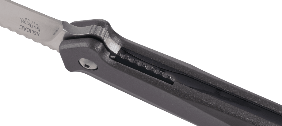 Waga (g): 107 | Długość całkowita (cm): 20.6 | Długość po złożeniu (cm): 11.6 | Długość ostrza (cm): 8.9 | Stal: 8Cr13MoV, HRC 58-60 | Blokada ostrza: Locking Liner | Grubość ostrza (cm): 0.32 | Rękojeść: Aluminium 6061 - LifeGun.pl Nóż CRKT K500GXP Helical-4