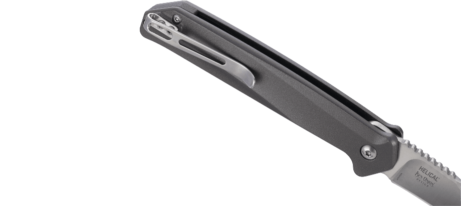 Waga (g): 107 | Długość całkowita (cm): 20.6 | Długość po złożeniu (cm): 11.6 | Długość ostrza (cm): 8.9 | Stal: 8Cr13MoV, HRC 58-60 | Blokada ostrza: Locking Liner | Grubość ostrza (cm): 0.32 | Rękojeść: Aluminium 6061 - LifeGun.pl Nóż CRKT K500GXP Helical-5