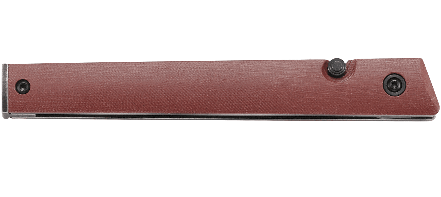 Nóż CRKT 7096BKD2 CEO Burgundy CEO firmy CRKT to prosty i wyjątkowo lekki pełnowymiarowy nóż składany zaprojektowany przez Richarda Rogersa. Nóż po złożeniu i schowaniu do kieszeni koszuli przypomina pióro lub długopis. Płaski profil i przyjemnie leżąca w dłoni konstrukcja modelu zachowuje funkcjonalność . Wąską głownię o satynowym wykończeniu wykonano ze stali nierdzewnej 8Cr13MoV. Użytkownikowi do rozłożenia noża służy - LifeGun.pl Nóż CRKT 7096BKD2 CEO Burgundy-2