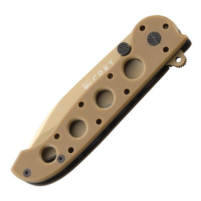 Asystent otwierania: Nie | Ostrze ząbkowane: Tak | Futerał: Nie | Kolor: Desert | Opakowanie: Pudełko kartonowe | Waga (g): 107 | Rodzaj ostrza:: Deep-Bellied Spear Point | Stal: 8Cr14MoV | Wykończenie ostrza: Azotek tytanu - desert | Długość po złożeniu (cm): 10.8 | Długość ostrza (cm): 7.9 | Rękojeść: G10 2CR13 | Twardość materiału ostrza::: 58-59 HRC | Projektant: Kit Carson | Długość całkowita (cm): 18.4 | Blokada ostrza: Locking Liner + AutoLAWKS | Grubość ostrza (cm): 0.3 | Rodzaj ząbkowania ostrza: Veff Serrations - LifeGun.pl Nóż CRKT M21-12GD G10-5