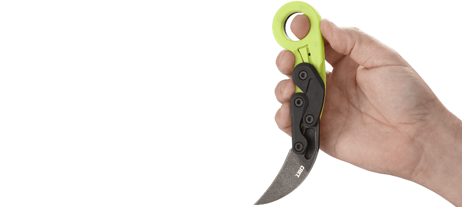 Nóż CRKT Provoke Zap 4041G Karambitowy nóż Provoke to pierwszy nóż w historii wyposażony w technologię Kinematic, pozostaje starannie schowany podczas transportu, a pojawia się jak tylko pojawiają się kłopoty. Część noża wykonano z Grivory — mocnego i lekkiego termoplastu. Zawsze gotowy do użycia, łatwy w obsłudze i dzięki swej konstrukcji niezwykle wytrzymały. Cechy: Łatwe - LifeGun.pl Nóż CRKT Provoke Zap 4041G-11