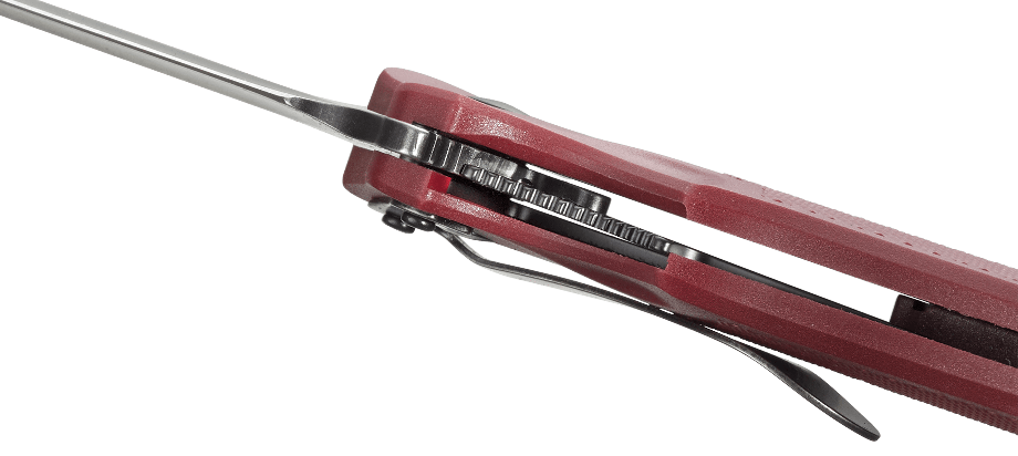 Nóż CRKT Shenanigan Maroon K800RKP CRKT® ponownie przedstawia klasyczną serię Shenanigan™, składane noże do codziennego użytku zaprojektowane przez światowej sławy projektanta noży, Kena Oniona. Wyposażony w wielokrotnie nagradzaną innowację Assisted Opening i system przegubowy z łożyskiem kulkowym IKBS™ zapewniający płynne wysuwanie ostrza. Cechy: Flipper wspomaga szybkie wysuniecie ostrza System łożyskowy IKBS Trwały czarny stonewash do - LifeGun.pl Nóż CRKT Shenanigan Maroon K800RKP-7