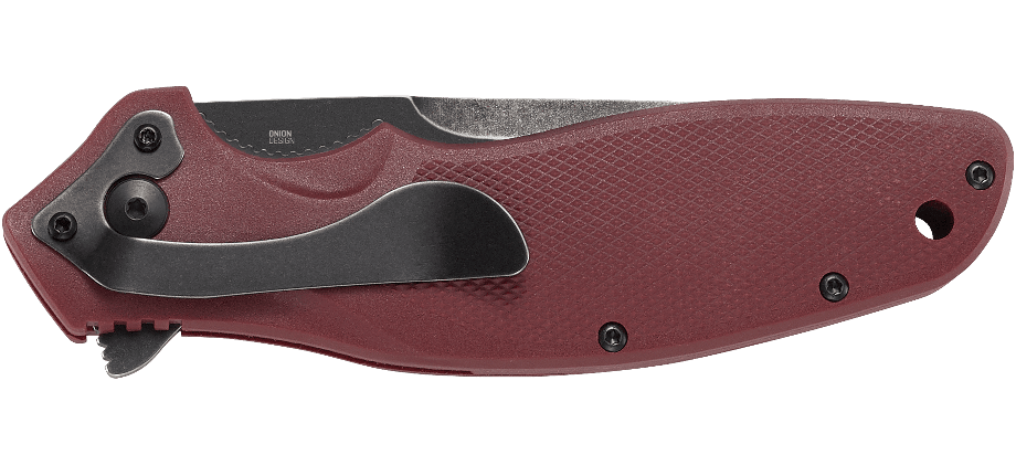 Nóż CRKT Shenanigan Maroon K800RKP CRKT® ponownie przedstawia klasyczną serię Shenanigan™, składane noże do codziennego użytku zaprojektowane przez światowej sławy projektanta noży, Kena Oniona. Wyposażony w wielokrotnie nagradzaną innowację Assisted Opening i system przegubowy z łożyskiem kulkowym IKBS™ zapewniający płynne wysuwanie ostrza. Cechy: Flipper wspomaga szybkie wysuniecie ostrza System łożyskowy IKBS Trwały czarny stonewash do - LifeGun.pl Nóż CRKT Shenanigan Maroon K800RKP-9