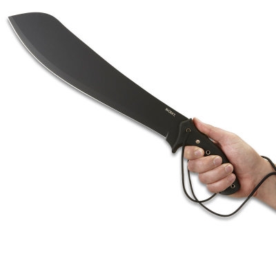 Ostrze ząbkowane: Nie | Futerał: Tak | Opakowanie: Pudełko kartonowe | Waga (g): 579 | Rodzaj ostrza:: Drop Point Parang | Stal: Stal węglowa 65Mn | Wykończenie ostrza: Bead Blast + Czarne proszkowanie | Grubość ostrza (cm): 0.25 | Twardość materiału ostrza::: 52-56 HRC | Projektant: Ken Onion | Długość całkowita (cm): 49.5 | Blokada ostrza: Ostrze stałe | Długość ostrza (cm): 35.6 - LifeGun.pl Maczeta CRKT K920KKP Halfachance-7