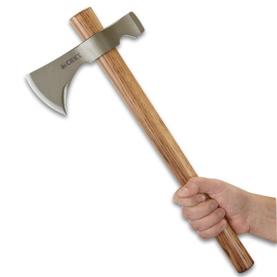 Ostrze ząbkowane: Nie | Waga (g): 947 | Projektant: Ryan Johnson | Długość całkowita (cm): 48.6 | Blokada ostrza: Ostrze stałe | Długość ostrza (cm): 10.7 | Rodzaj ostrza:: Toporek z młotkiem | Stal: Stal węglowa 1055 | Wykończenie ostrza: Hammer | Grubość ostrza (cm): 1.3 | Rękojeść: Drewno z orzesznika amerykańskiego - LifeGun.pl Toporek CRKT Woods Chogan T-Hawk 2730-5