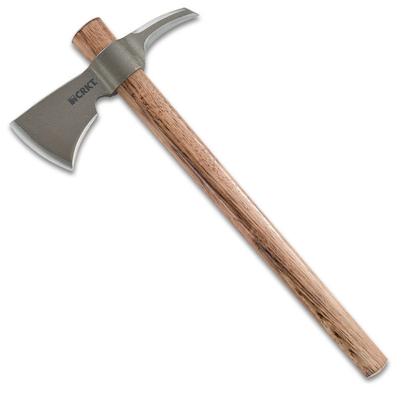 Ostrze ząbkowane: Nie | Waga (g): 898 | Projektant: Ryan Johnson | Długość całkowita (cm): 48.6 | Grubość ostrza (cm): 1 | Rękojeść: Drewno z orzesznika amerykańskiego | Twardość materiału ostrza::: 50-55 HRC | Stal: Stal węglowa 1055 | Blokada ostrza: Ostrze stałe | Długość ostrza (cm): 11.1 - LifeGun.pl Toporek CRKT Woods Kangee T-Hawk 2735-1