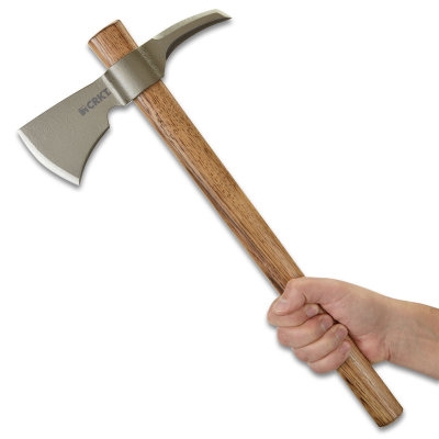 Ostrze ząbkowane: Nie | Waga (g): 898 | Projektant: Ryan Johnson | Długość całkowita (cm): 48.6 | Grubość ostrza (cm): 1 | Rękojeść: Drewno z orzesznika amerykańskiego | Twardość materiału ostrza::: 50-55 HRC | Stal: Stal węglowa 1055 | Blokada ostrza: Ostrze stałe | Długość ostrza (cm): 11.1 - LifeGun.pl Toporek CRKT Woods Kangee T-Hawk 2735-5