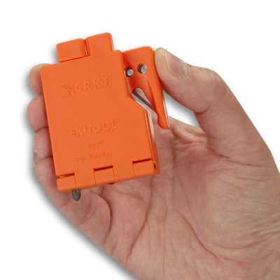 Kolor: Czarny | Opakowanie: Blister | Twardość materiału ostrza::: HRC 60-61 | Projektant: James McGowan | Blokada ostrza: Ostrze stałe | Rodzaj ostrza:: Przecinak do pasów | Stal: Stal hartowana - LifeGun.pl Nóż do cięcia pasów CRKT ExiTool 9030S (pomarańczowy)-2